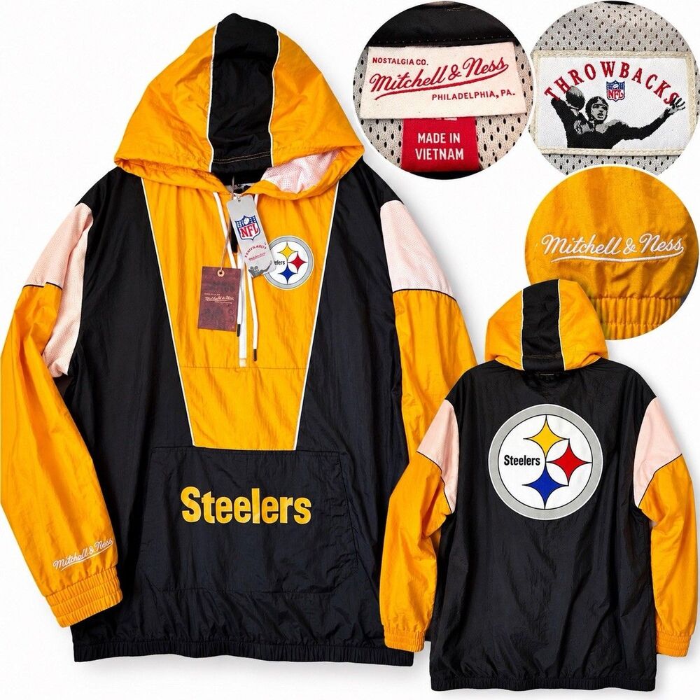 Mitchell & Ness Pittsburgh Steelers Throwbacks NFL Windbreaker Jacket 3XL NWT